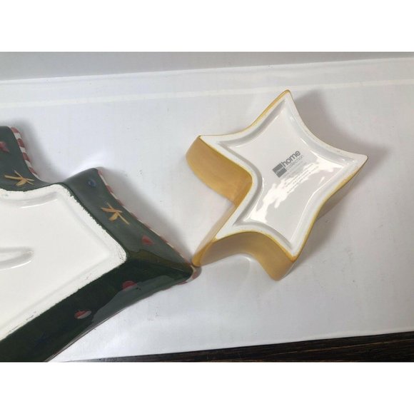 Santa’s Helper 2 pieces Chip And Dip Dish Christmas Tree Shape, EUC - Picture 4 of 7